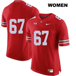 Women's NCAA Ohio State Buckeyes Robert Landers #67 College Stitched No Name Authentic Nike Red Football Jersey TS20X43SV